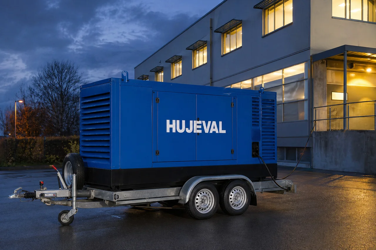 Mobilní elektrocentrála Hujeval v praxi — detail