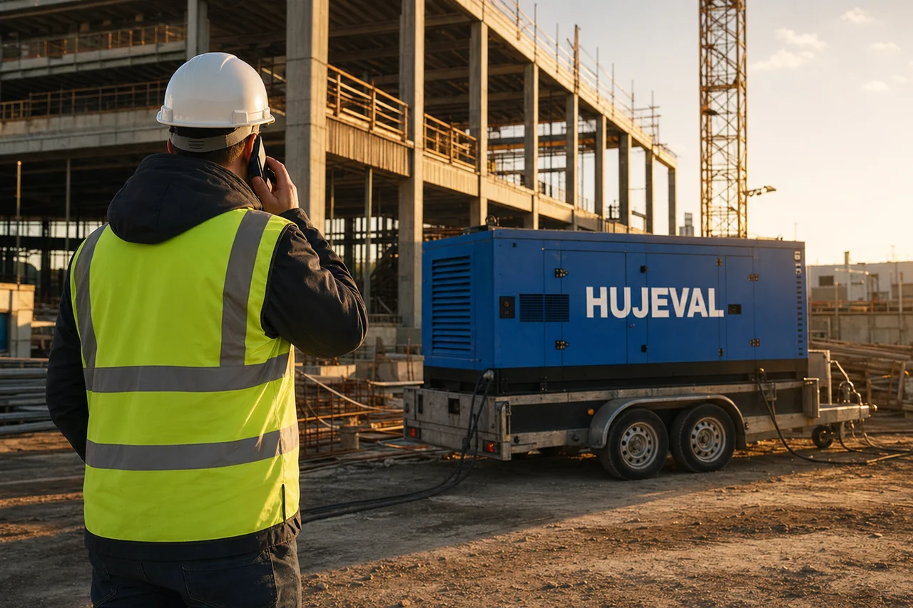Mobilní elektrocentrála Hujeval v praxi — detail