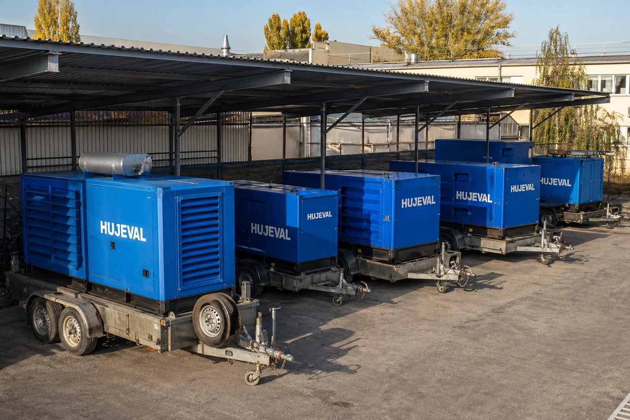 Reálné dopady výpadku elektřiny: rozhovor s majitelem půjčovny, která drží Brno v chodu — mobilní elektrocentrála Hujeval